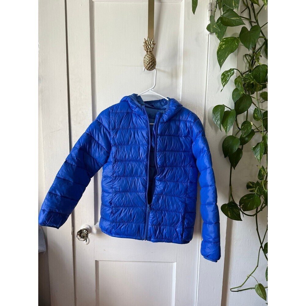 Youth size medium blue puffer coat